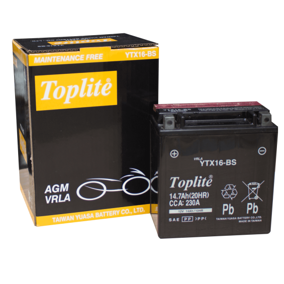 ẮC QUY MOTOR TOPLITE YTX16-BS (12V-14AH)